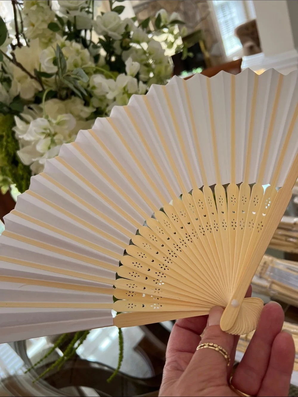 Handheld Folding Paper Fans -set of 10 fans - Elegant Home Party Accessory